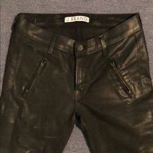 J Brand Crop Leather Skinny Pants